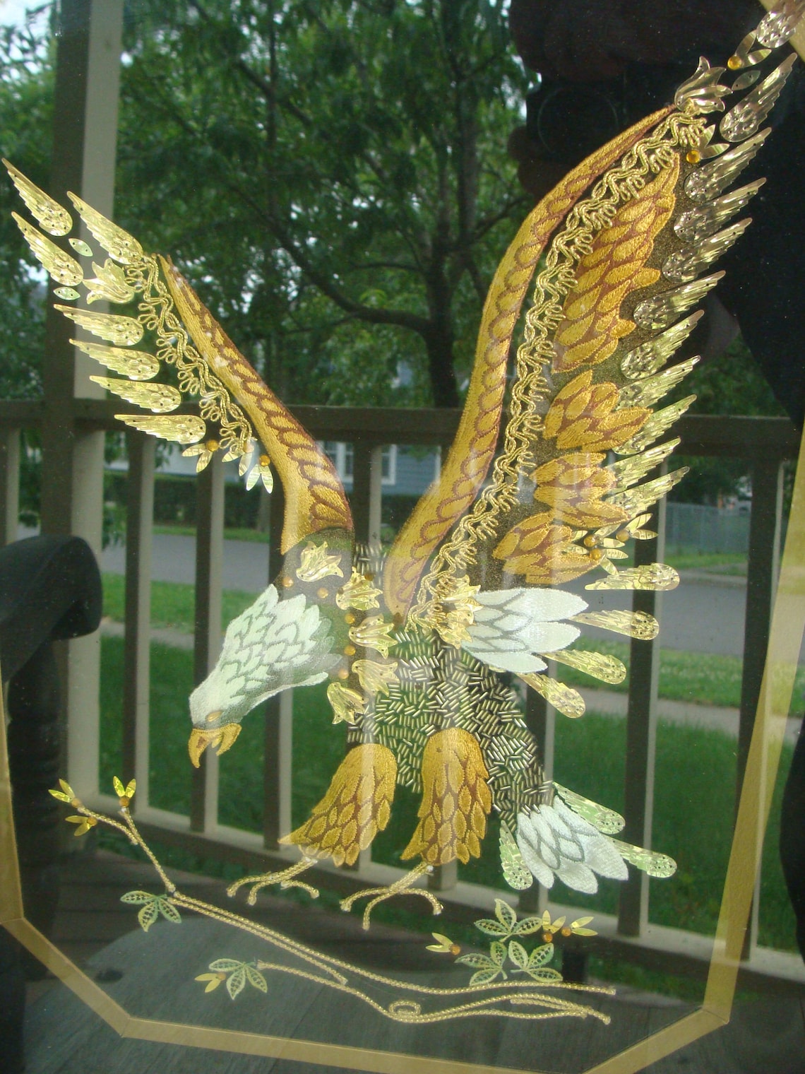 Vintage Folk Art Framed Bald Eagle Wall Art Eagle Mixed Media Etsy