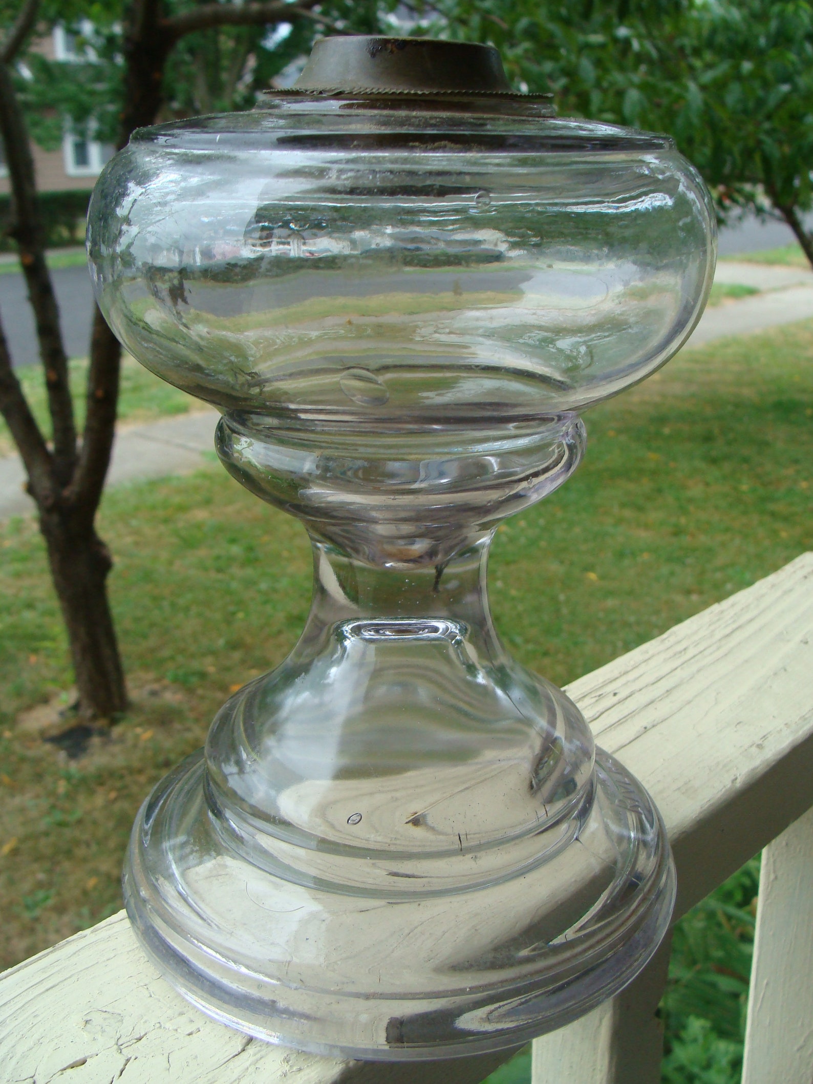 Antique Plain Glass Oil Lamp Riverside Clinch on Collar Etsy
