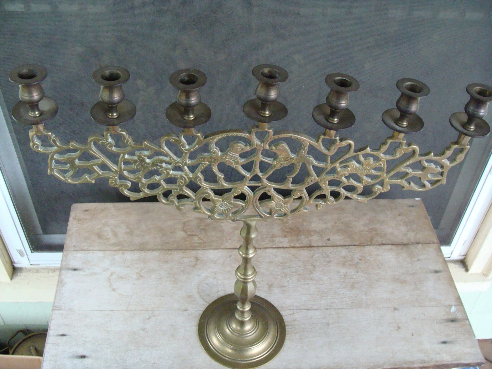 Very Large Jewish Candelabra Judaica Brass Menorah Russian Etsy