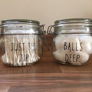 Humours q tip / cotton ball storage jars