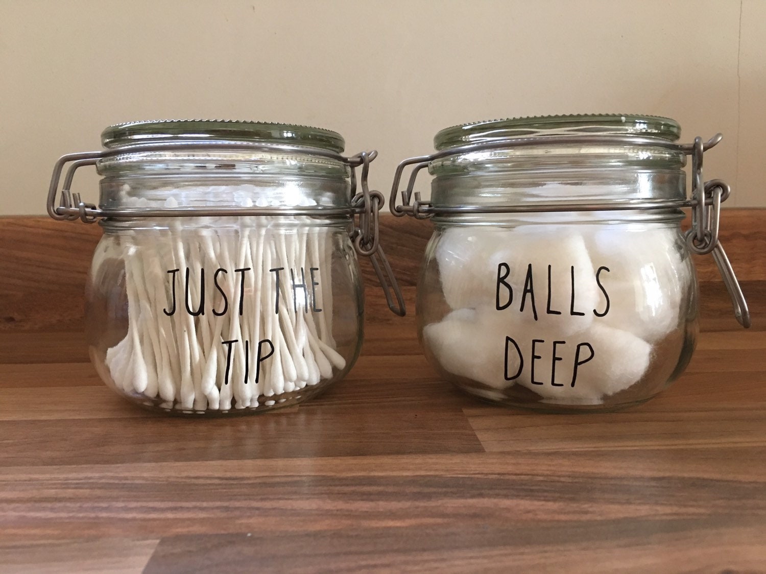 Humours Q Tip / Cotton Ball Storage Jars Etsy UK