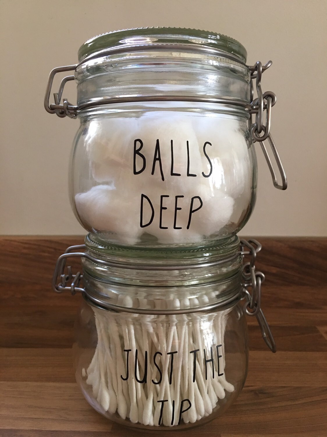 Humours Q Tip / Cotton Ball Storage Jars Etsy UK