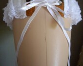 Steampunk White Lace with Leather Corset Style Wedding Garter Cosplay