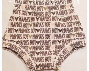 Mama's Boy Camo Bummies Diaper Cover Shorts, Baby Boy Handmade Outfit