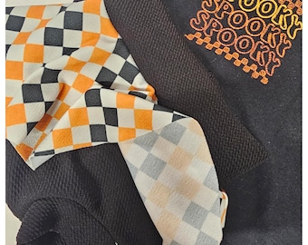 Halloween Spooky outfit, checkered skirt, girls outfit, skort, baby clothes, birthday suit, photo outfit