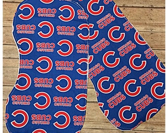 Chicago Cubs contoured burp clothes, Infant burpies, Unisex burp cloth, Expecting announcement gift, Expecting dad gift, Babyshower gift