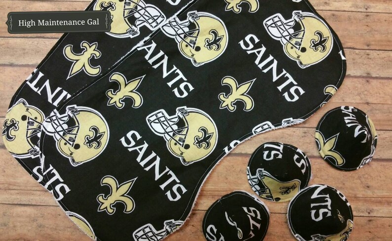 New Orleans Saints contoured burp cloth, Pee pee tee pees, Expecting dad gift, Set of burp cloths, Babyshower gift idea, Nursery design idea 