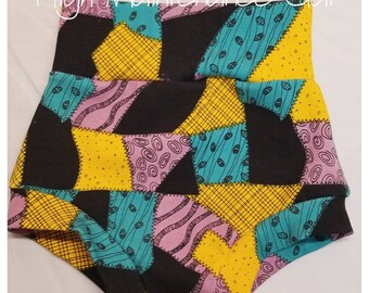 Patchwork Sally Baby Bummies: Halloween Jersey Knit Diaper Cover Outfit