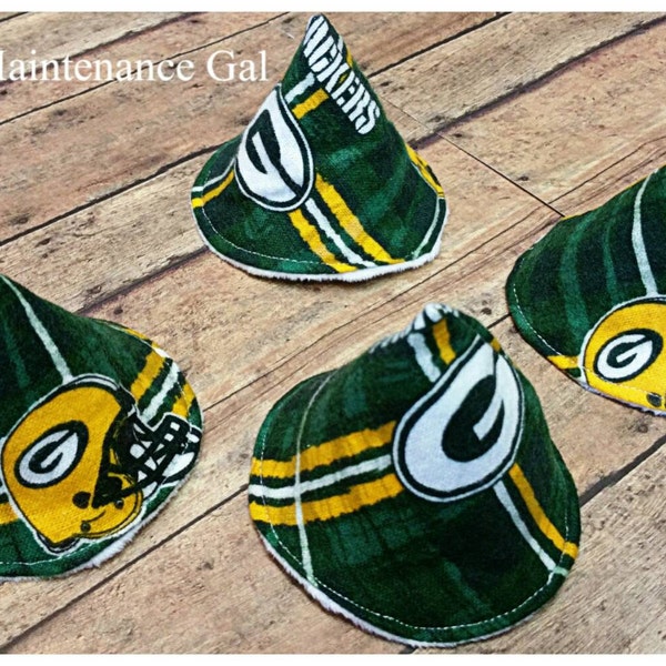 Set of 4 Green Bay Packers pee-pee tee-pees, Sprinkle covers, Wee-wee wig wams, Tinkle tents, Babyshower gift, Father  gift, Nursery items