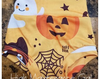 Halloween Baby Bummies, Spooky Pumpkin Diaper cover, Fall Outfit