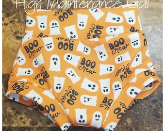 Halloween Baby Bummies, Spooky Ghost Shorts, Boo Crew Outfit