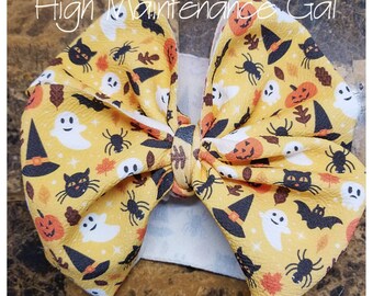 Halloween bow / Baby headwrap bow /  Baby bow / colorful bow / Baby girl headwrap / newborn headwrap /big bow headwrap / baby head wrap