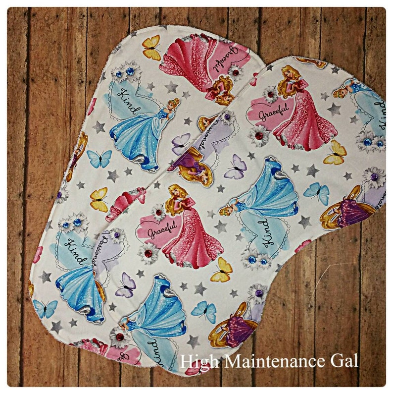 Disney princess themed contoured burp cloth Set of burp Etsy