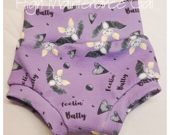 Unisex Bat Halloween Bummies: Purple Spooky Season Baby Shorts