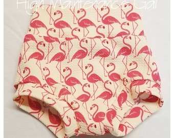 Flamingo bummies, Baby bummies, Baby shorts, Cute Bummies, Summer baby, Handmade Bummies, Soft shorts, Fun bummies, High waist bummies