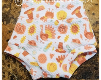 Thanksgiving Baby Bummies, Fall Outfit Shorts, Gender Neutral Diaper Cover, Bloomers