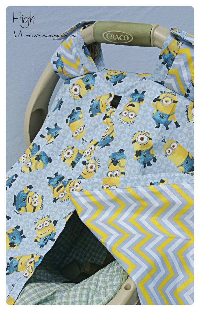 Carseat Canopy Minions Themed Carseat Cover Unisex Carrier Etsy