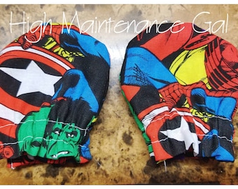 Baby mittens, Baby gloves, No scratch mittens, Infant mittens, Marvel mittens, Scratch mittens, Newborn mittens, thumbless mittens