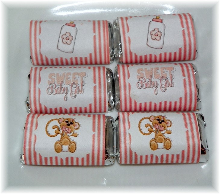Baby Girl Monkey Printable Mini Hershey Candy Wrapper (DIY) - Etsy