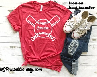 Softball Baseball Personalized Fabric Heat Transfer Iron On Decal  Only Gift