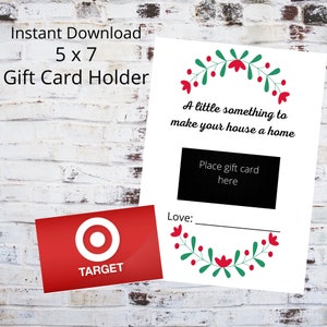 Printable Wedding/New Home Gift Card Holder 5x7, DIY 2 cards