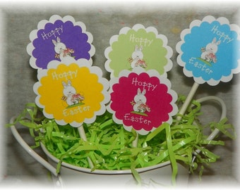 Easter Bunny Circles, Cupcake toppers,labels,decor printable DIY