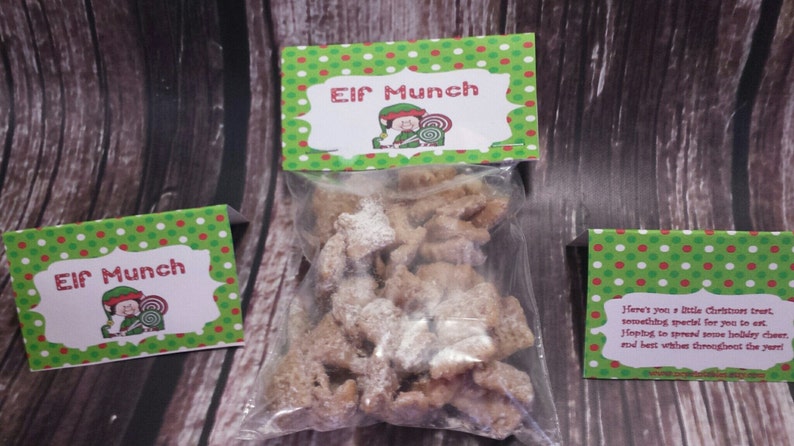 Elf Munch 2 sizes Printable Bag toppers,party,favor DIY FREE RECIPE image 1