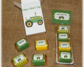 Father's Day Green Tractor Printable Hershey Nugget Wrappers, Bag toppers,Box Favor