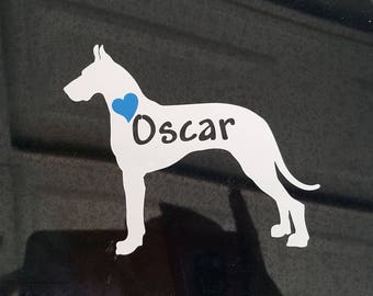 Great Dane car Decal, Great Dane Dog Decal, Sticker,