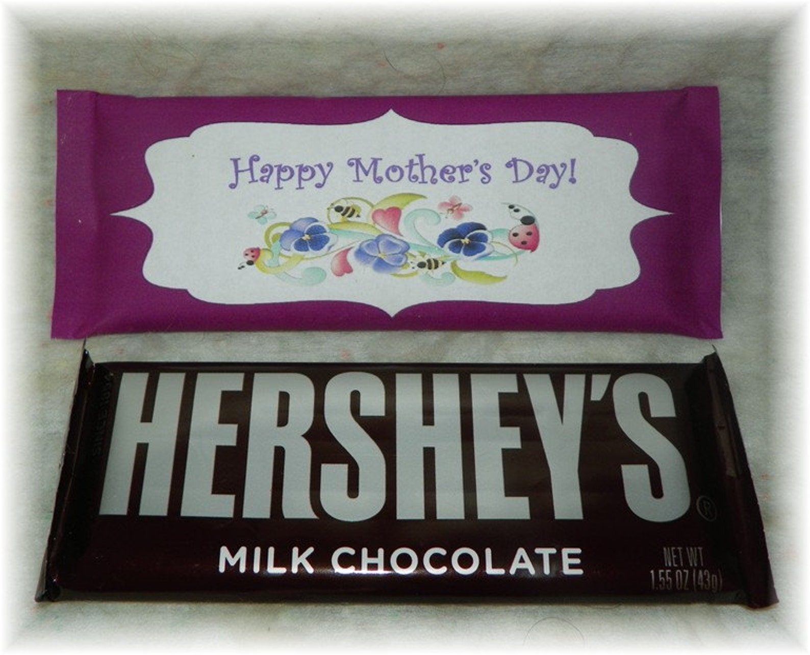 Mother's Day Pansy Hershey Bar Wrapper and Bag Topper Set Etsy