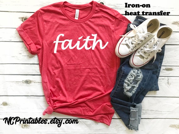 Christian Faith Fabric Heat Transfer Iron On Decal Only | Etsy