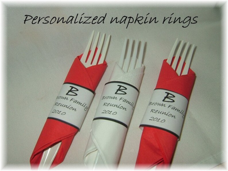 Printable Monogram Initial Napkin Wrappers Ring DIY Etsy