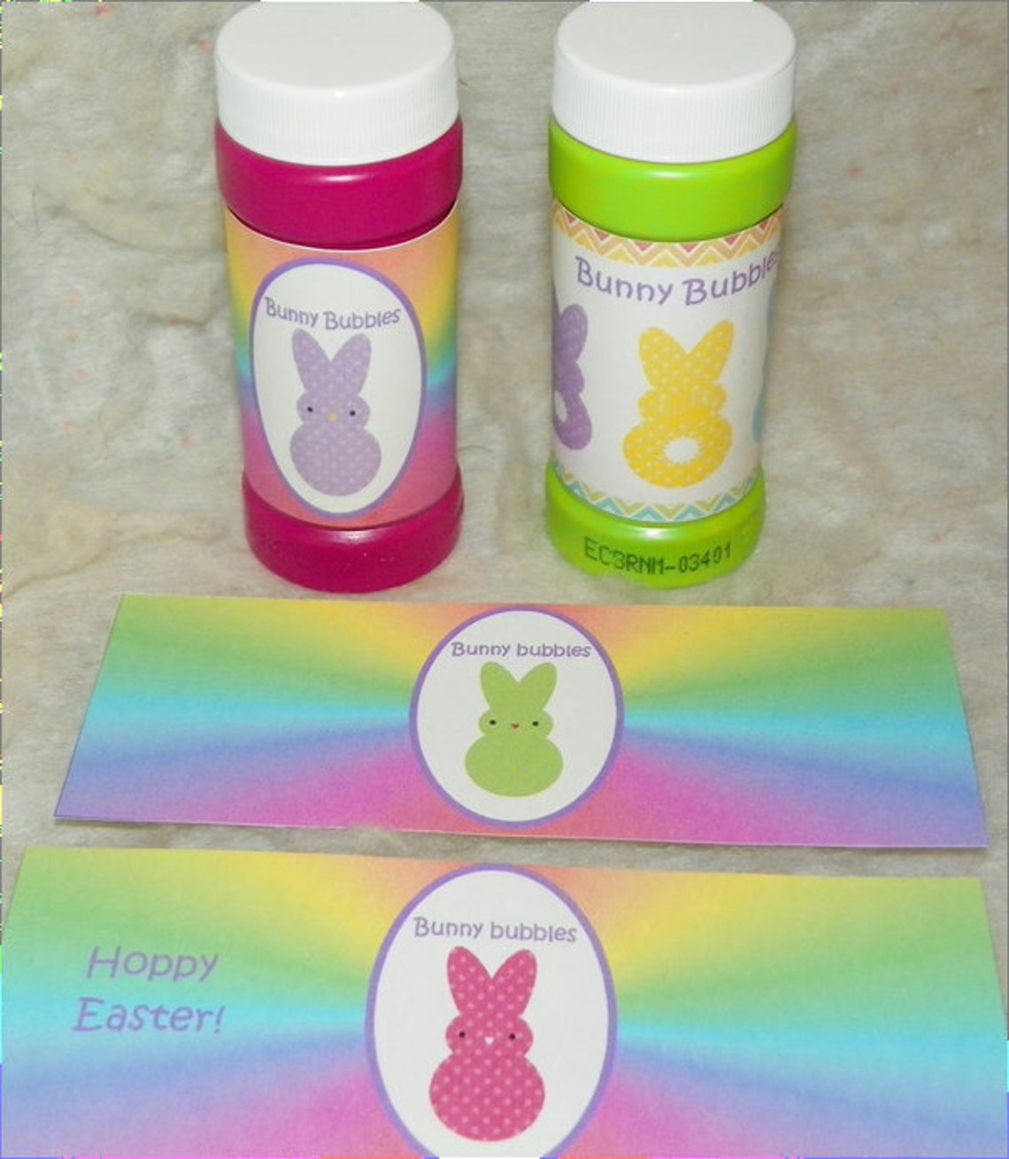 Printable Easter Kids Party Favors Bunny Bubbles Wrappers 4 Etsy
