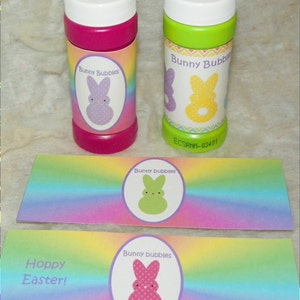 Printable Easter Kids Party Favors Bunny Bubbles Wrappers 4 - Etsy