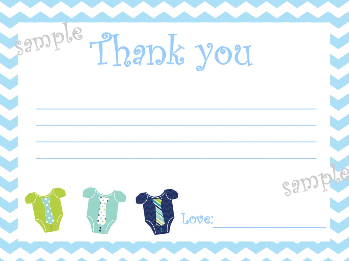 Printable Baby Boy Thank You Cards 4 X 6 DIY - Etsy