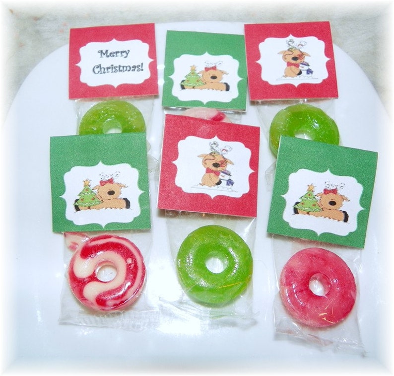 Printable Mini Christmas Reindeer Lifesaver Candy Favor topper DIY image 2