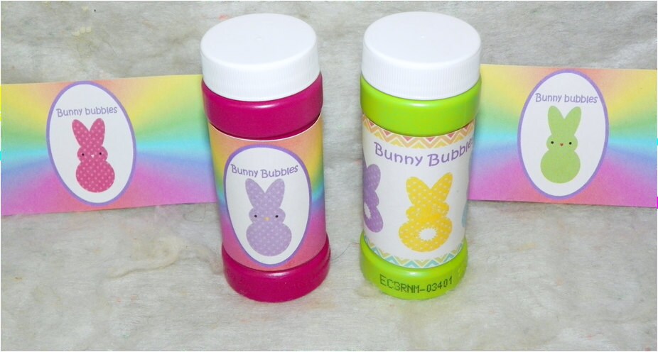 Printable Easter Kids Party Favors Bunny Bubbles Wrappers 4 - Etsy