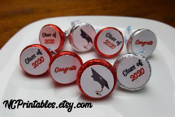216 Hershey Kiss stickers labels personalized Graduation Grad 2017 Cap Gift
