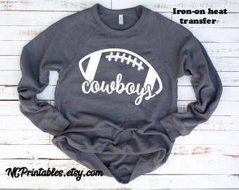 Cowboy Football  Fabric Heat Transfer Iron On Decal  Only Gift