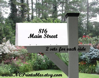 Mailbox Numbers & Street Set, Mail box stickers,Mailbox vinyl Decal,House number