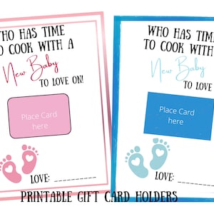 Printable New Baby GiftCard Holder 5x7, DIY 2 colors