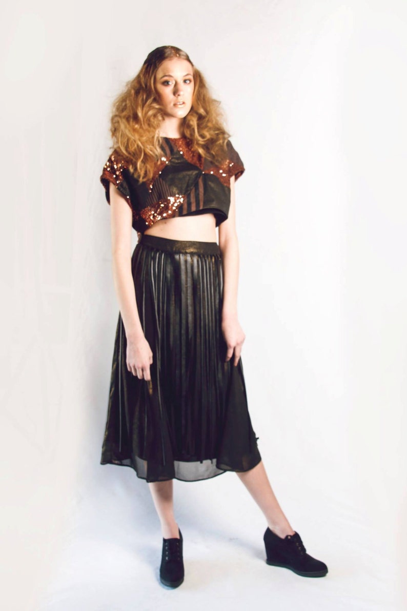 Gold Dust Woman Midi Fringe Skirt Etsy