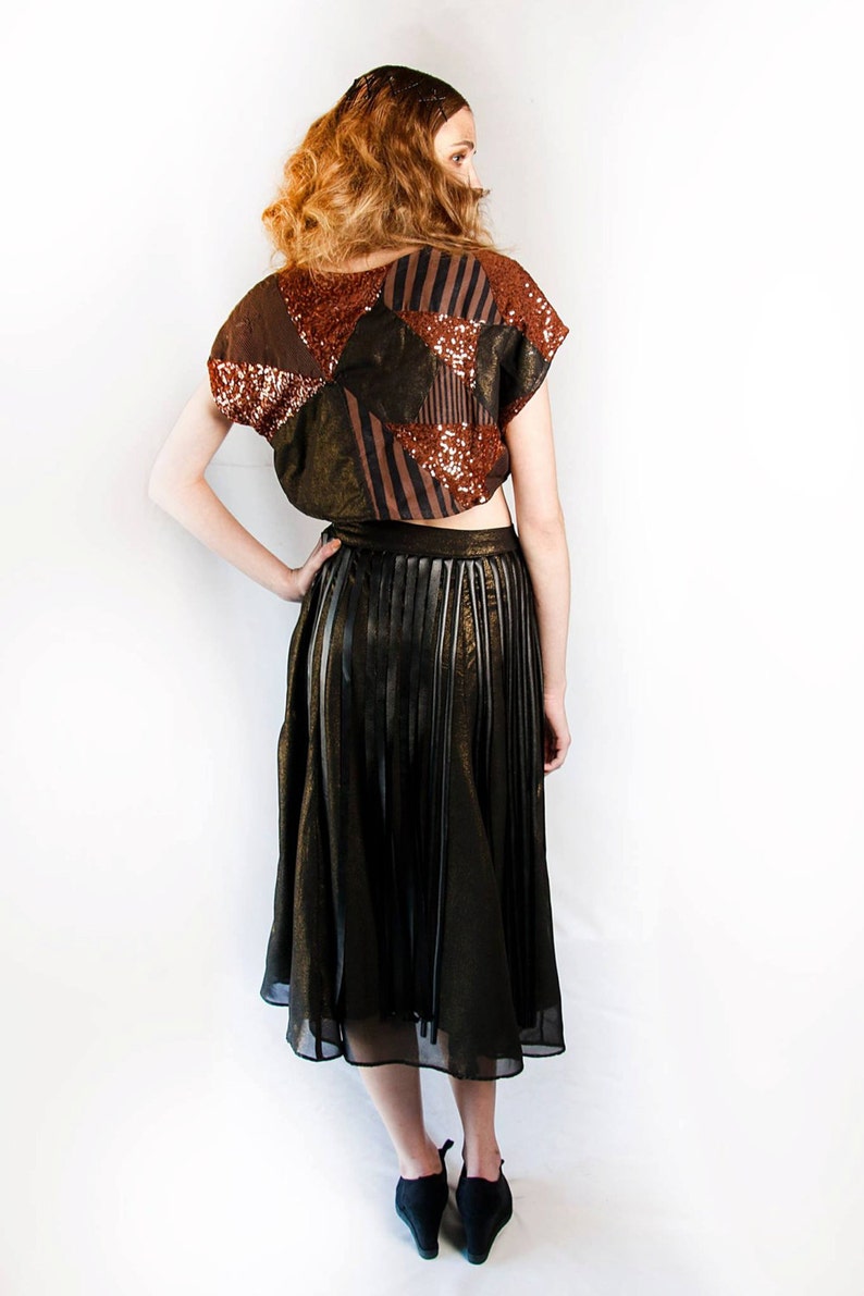 Gold Dust Woman Midi Fringe Skirt Etsy