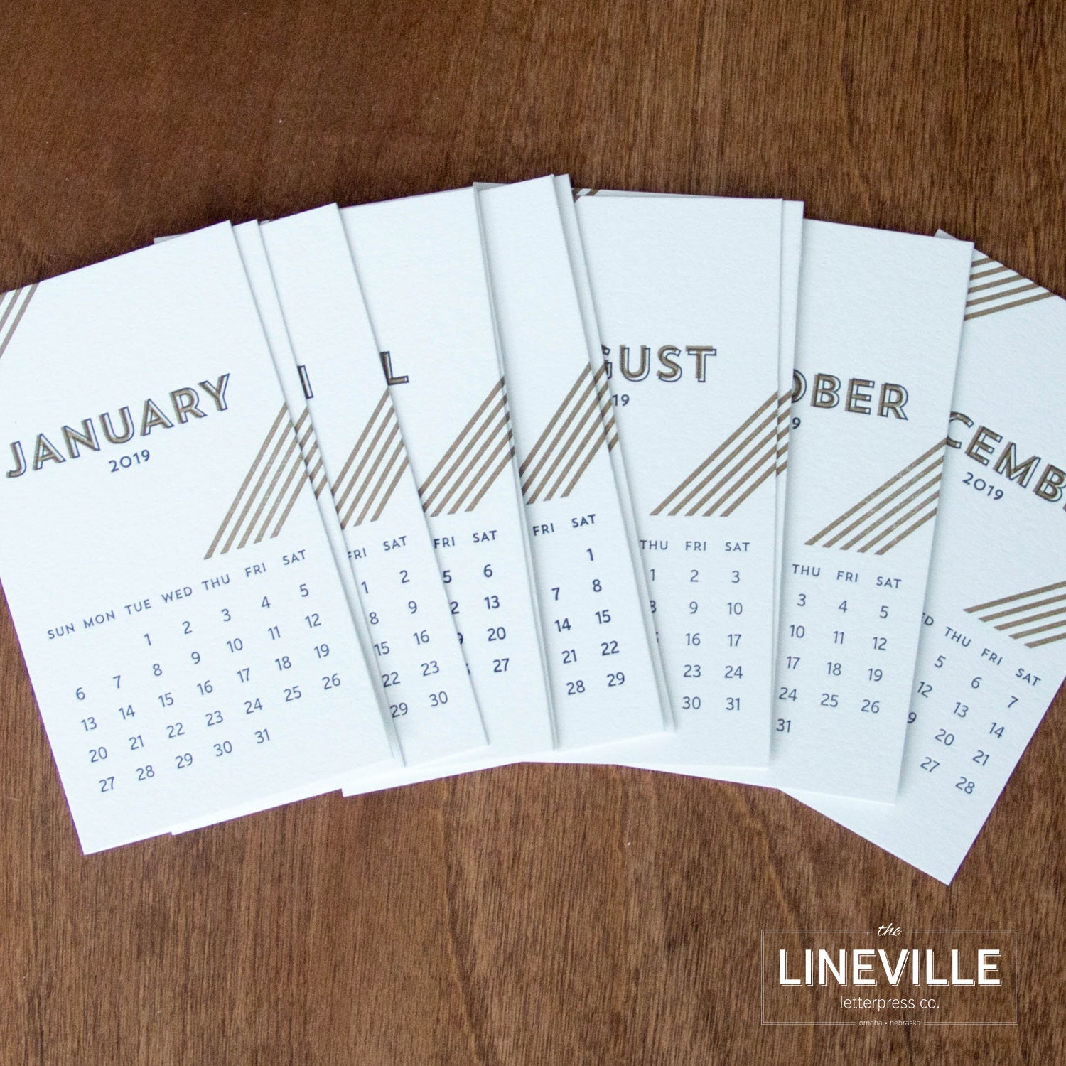 2019 Letterpress Desk Calendar Refill Etsy