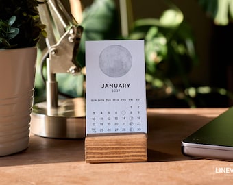 2027 Letterpress Moon Phase Desk Calendar