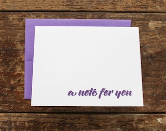 A Note For You Letterpress Greeting Card