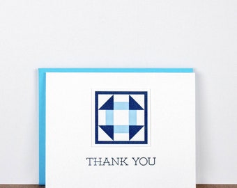 Thank You. Quilt Letterpress Greeting Card