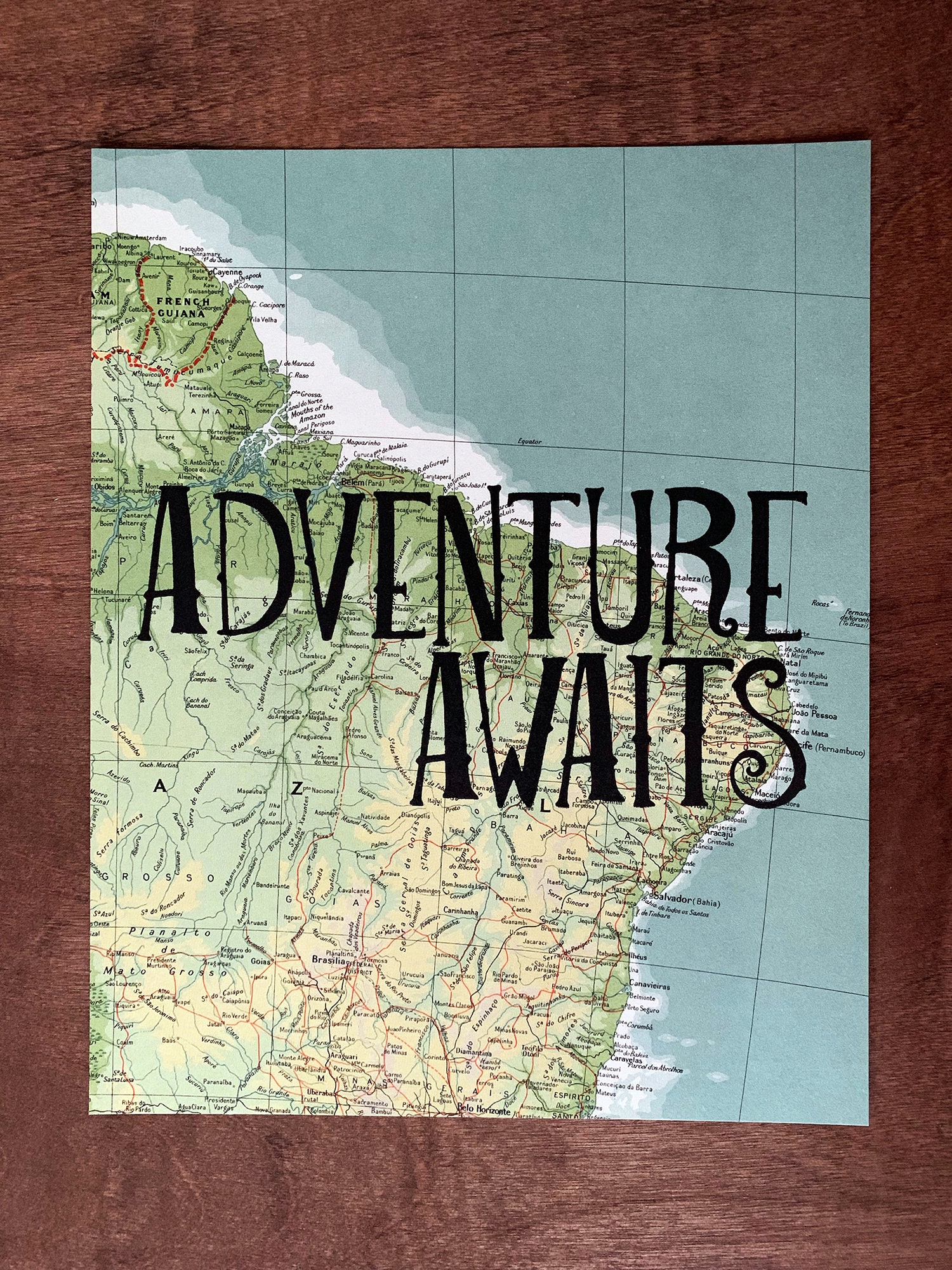 South America Map Print Adventure Awaits Great Travel Gift | Etsy
