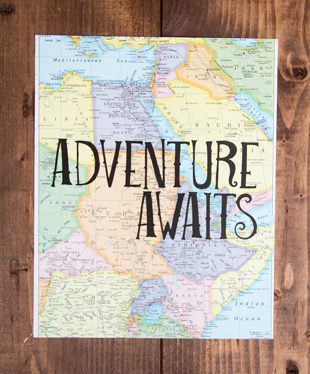 Africa Map Print Adventure Awaits Great Travel Gift 8 | Etsy