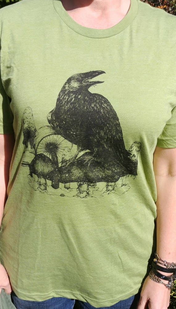 Raven and Mushrooms T Shirt